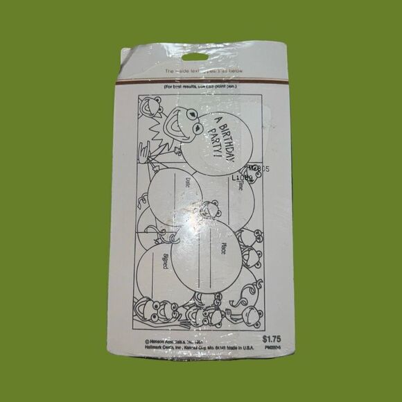 1981 Vintage 8 Hallmark Kermit The Frog Birthday Party Invitations Cards B12 - Picture 2 of 3